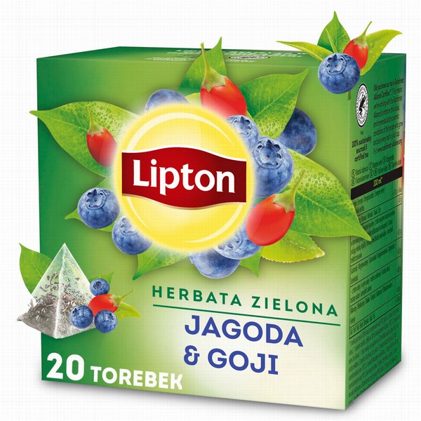 Tea Lipton PY Blueberry Goji green 20s x 1.4g, 28g
