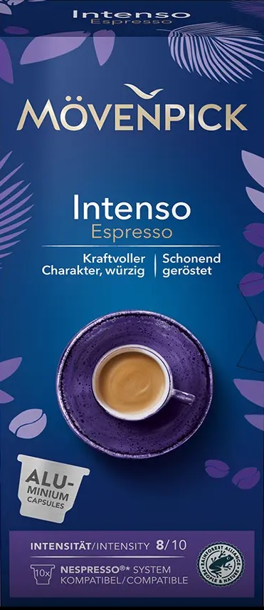 Kafijas kapsulas Movenpick Intenso Espresso 57g 10 gab. (Nespresso automatām)
