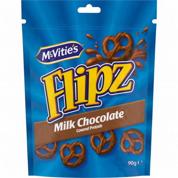 FLIPZ Milk Chocolate Coated pretzels 90g