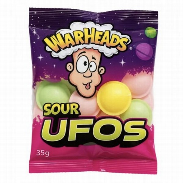 Candy- Warheads Sour UFOS, 35g