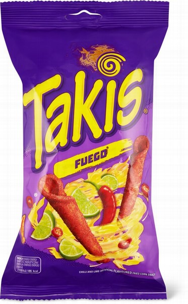 Kukurūzas uzkodas TAKIS Fuego ar laima un čilli garšu, 90g