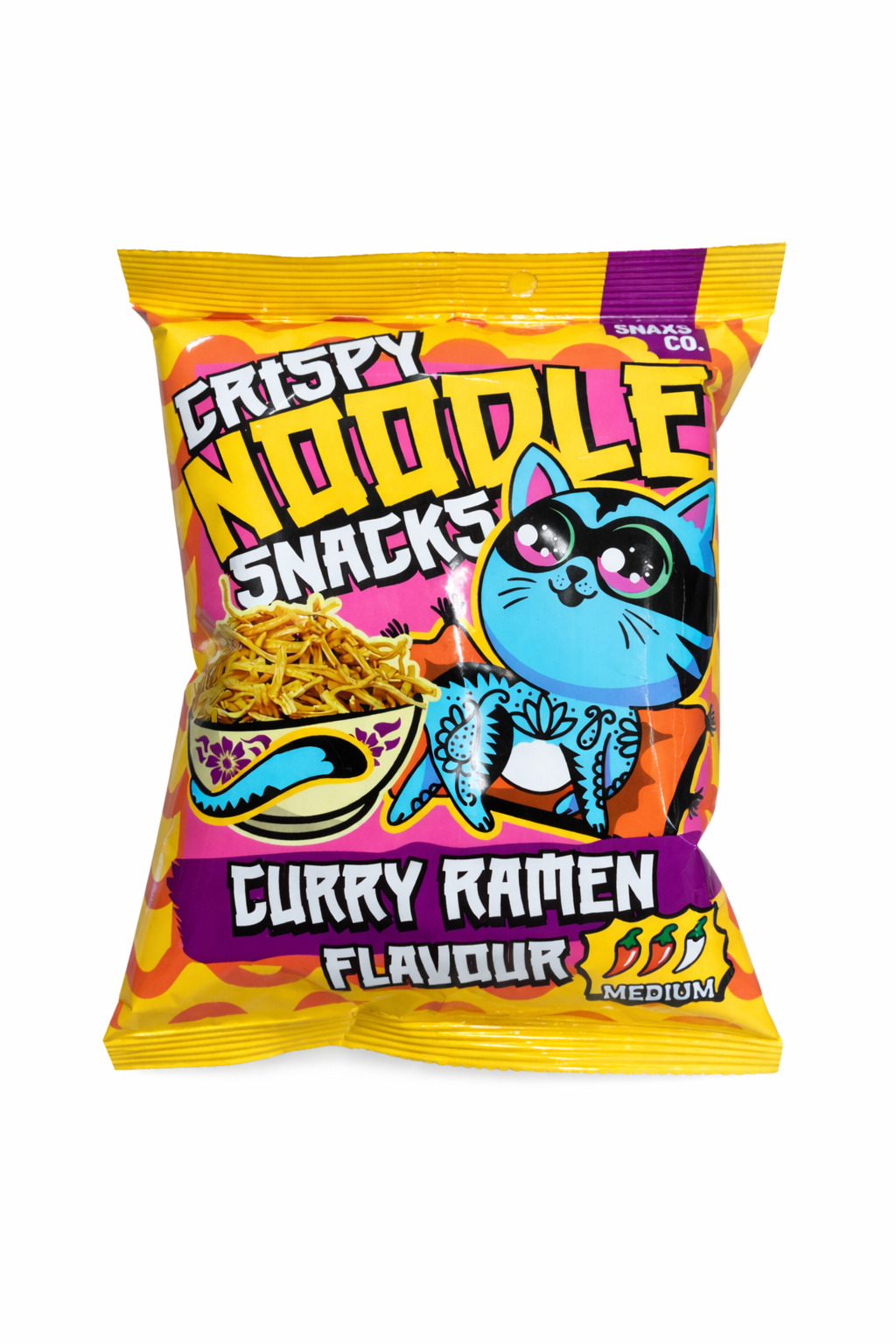 SnaxCo Crispy Noodle CURRY Ramen flavour Snacks, 60g